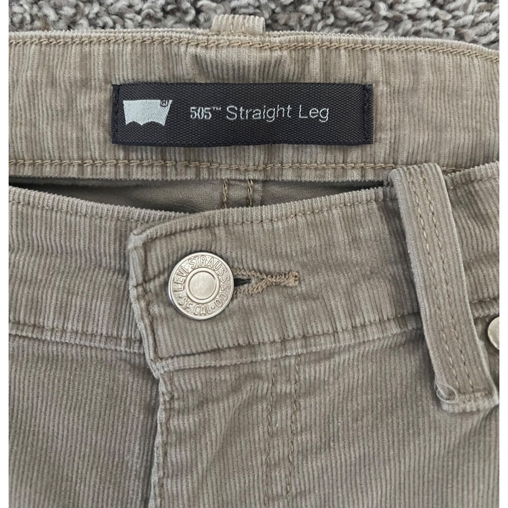 VTG 90s Levis 505 Silver Tab Corduroy Pants Mens 30x32 Beige Straight‎ Leg - Picture 3 of 4